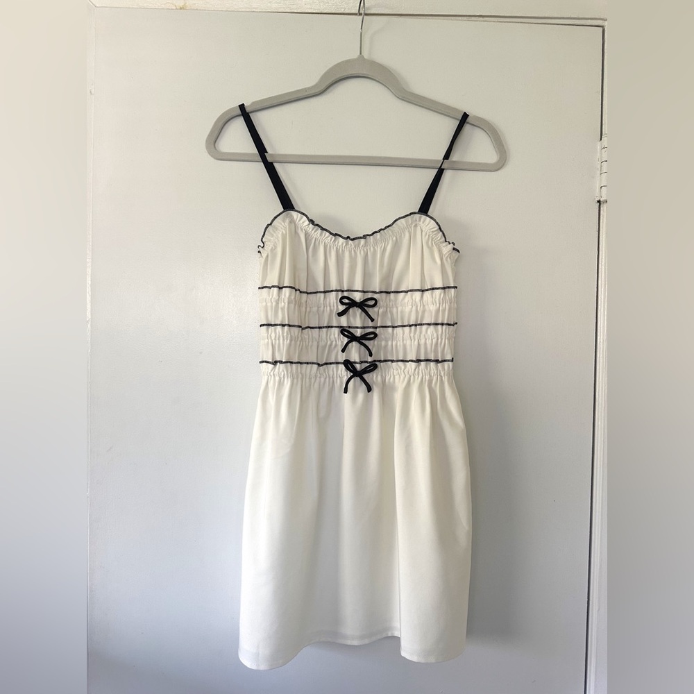 It Girl White Bow Mini Dress View 4